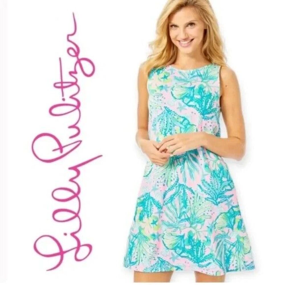 Lilly Pulitzer Kirsten Dress Mandevilla Baby Hip Nautic L resort cruise beach